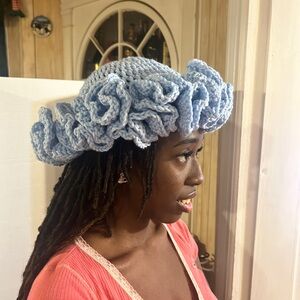 Crochet ruffle hat